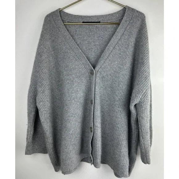 Jenni Kayne Cashmere Cocoon Cardigan Heather Grey Women’s Plus Size 1X Oversized - Picture 15 of 16